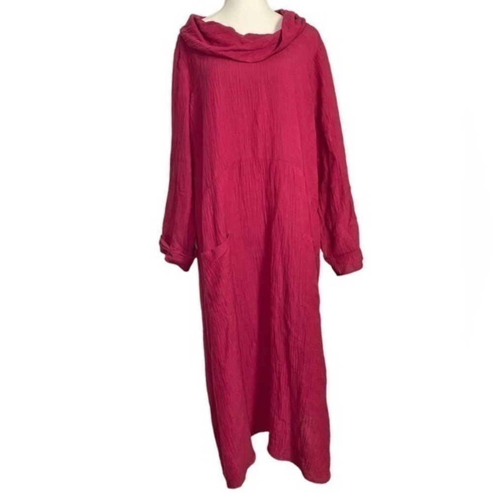 Soft Surroundings Everly Pink Gauze Midi Dress